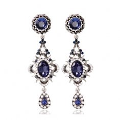 A-MD-E262 Dark Blue Elegant Classy Fashion style Earrings