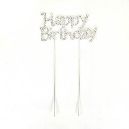 A-BL-32324 Birthday Crystal Wording Luxury Stack Cake Toppers
