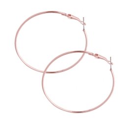 A-QD-E0499rg Rose Gold Round Hoop Korean Inspired Earrings