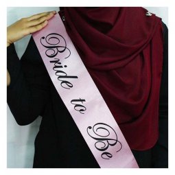 A-SH-005 Pink Bride To Be Black Wording Party Sashes