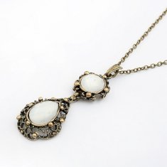 C10100901 White Bead Vintage Long Necklace Malaysia Shop