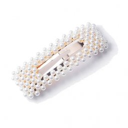 A-MDD-88603 Pearl Hairclip Square Gold Wedding Inspired Fashion