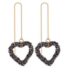 P132242 Korean Style Shinning Heart Shape Linked Earstud Shop