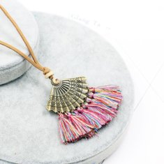 A-HH-HQNF-065 Mix Colourful Vintage Tassel Long Necklace Shop