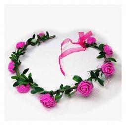 A-LB-010pink Flowergirl Crown Pink Roses Flora Edition Headband