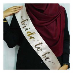 A-SH-004 Peach Bride To Be Wording Golden Party Sashes