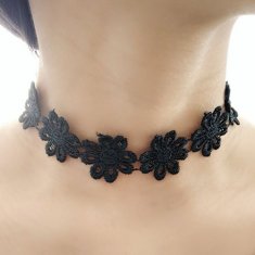B-JML-1 Black Flower Tattoo Choker Necklace Malaysia Shop