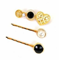 A-JW-1901094G Gold Set Fancy 3 Pieces Lady Boss Hairclip