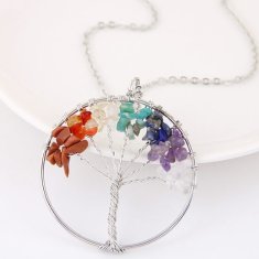 C0150805107 Colourful Wishing Tree Silver Long Necklace