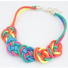 A-HY-N066 Colourful Rainbow Gold Statement Necklace Malaysia Sho
