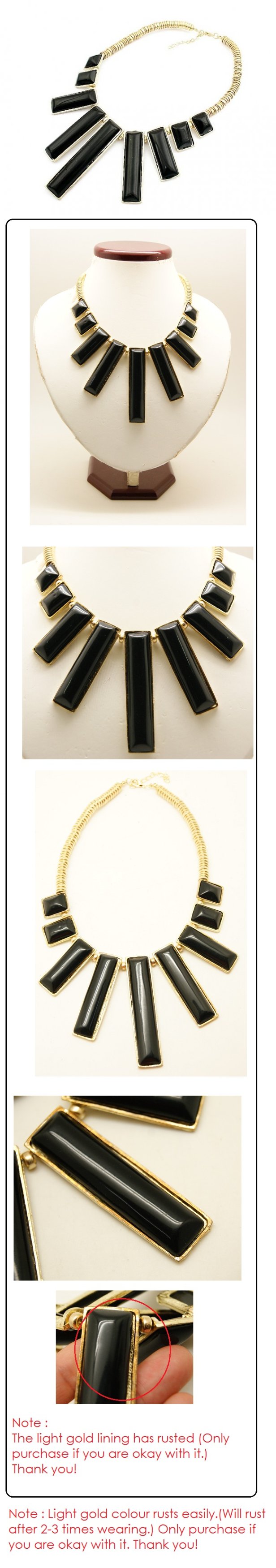 P82891 Black light gold korean short necklace wholesale online