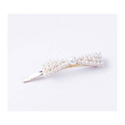 A-MDD-RIBBON Pearl White Ribbon Cute Trendy Korean Hairpins