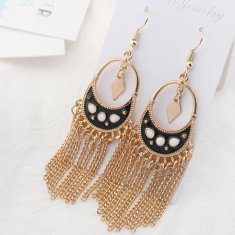 P125923 Bohemian oval gold charms arabian earrings wholesale sho
