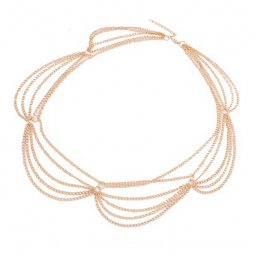 A-ZL-F15 P105191 Dangling Gold Thin Lace Hair Accessories