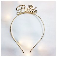 A-JF-FG-1028 Sliver Diamond Gold Wedding Bride Wording Hairband