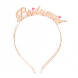 A-JF-RG100 Bridesmaids Wording Rose Gold Glitter Love Headband