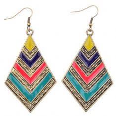 A-DW-HQE086colourful Bohenmian Style Neon Colorful Hook Earrings