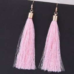 C110603236 Pink Tassel Bohemian Hook Earrings Accessories Shop