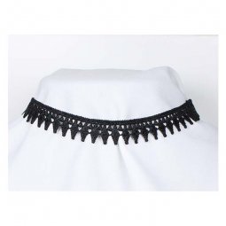 A-Tattoo-018 Triangle Lace Choker Necklace Single Liner Trendy