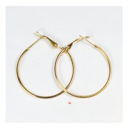 A-QD-E0501gold Golden Classic Hoop Earrings Malaysian Shop M