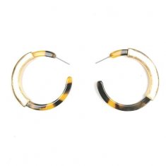 A-SD-XL0078 Brown Marble With Dark Yellow Brown Earrings