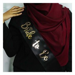 A-AP-003 Black Bride To Be Wording Golden Party Sashes