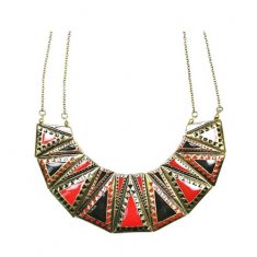 B-BT-754-Red Triangle Vintage Statement Necklaces Malaysia