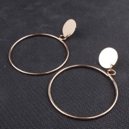 A-SD-EH525gold Gold Round Circle Ring Elegant Earstuds Shop