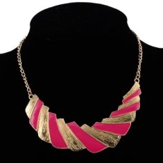 A-Q-9270 Pink Gold Moon Statement Necklace Malaysia Shop