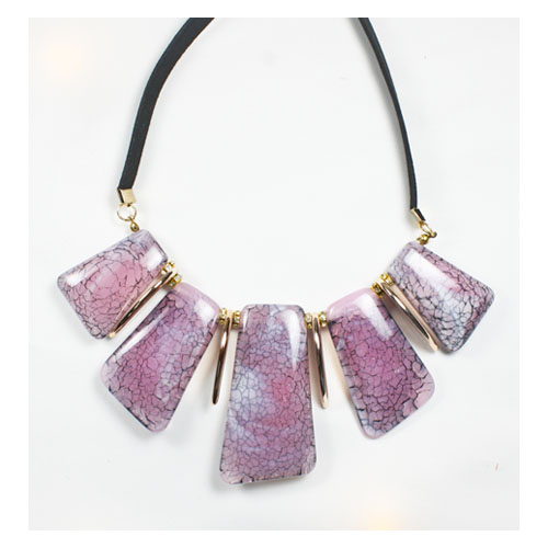 A-HY-N123(purple) Elegant Shattered Transparent Stone Purple - Click Image to Close
