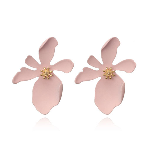 A-YG-4793pink Pink Elegance Flower Korean Style Earstuds - Click Image to Close