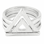 C0140306108 Triangle triple rings korean elegance accessories