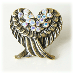 C11042904 Chunky crystals wings shiny korea ring wholesale