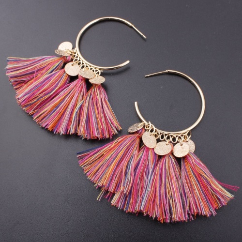 A-SD-EH525w White Dangling Tassel Hook Earstuds Wholesale - Click Image to Close