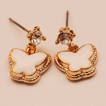 A46523 Light gold butterfly dangling korean earstuds accessories