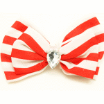 A41436 Red ribbon bead white korea hairclip malaysia wholesale