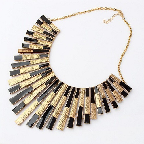 A-HY-295 Vintage Black Spike Curve Statement Necklace Malaysia - Click Image to Close