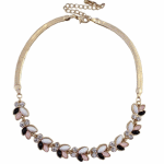 B-K-MY b Black pink bead leave spring choker necklace shop