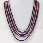 C015080583 Purple black gold middle length korean short necklace
