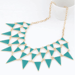 C091226107 Triangle green layers korean statement necklace shop
