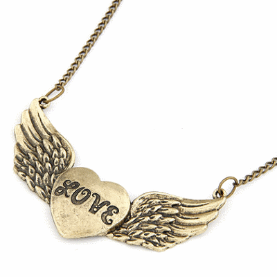 C10052271 Love wing vintage heart long necklace malaysia shop