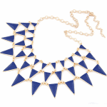 C10052281 Blue triangle layer korean statement necklace shop