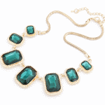 C10113655 Light gold green beads korean choker necklace malaysia