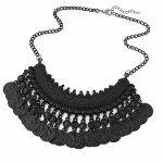 C10123269 Black dangling charm korean choker necklace shop