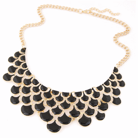 C101233129 Black beads dangling choker necklace malaysia shop