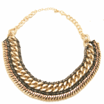 B-W-GU-27 Gold elegance chain korean statement necklace shop