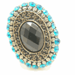 P82804 Blue beads vintage korea chunky ring wholesale online