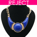 RD0387-Reject Design RD0387 - Gold blue choker necklace - Click Image to Close