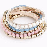 C11021345 Light gold colourful beads bracelet accessories online