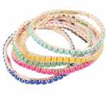P96373 Light gold colourful elastics bracelet wholesale malaysia